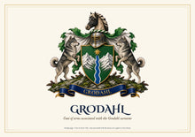 
Carica l'immagine nel visualizzatore di Gallery, Sample Coat of Arms Only page: Grodahl arms and surname (illustrative)