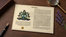 
Charger l'image dans la galerie, Executive Surname Coat of Arms Museum Print Pair with Extended Family History