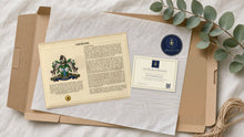 
Charger l'image dans la galerie, Executive Framed Surname Coat of Arms Print with Extended Family History