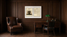 
Charger l'image dans la galerie, Executive Framed Surname Coat of Arms Print with Extended Family History
