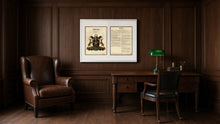 
Charger l'image dans la galerie, Executive Framed Surname Coat of Arms Print with Extended Family History