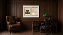 
Charger l'image dans la galerie, Executive Framed Surname Coat of Arms Print with Extended Family History