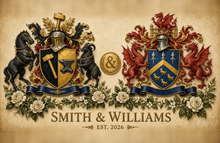 
Load image into Gallery viewer, Anniversary Dual sample page 1 — Smith &amp; Williams united arms — Herald Lab