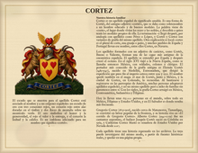 
Charger l'image dans la galerie, Muestra PDF Estándar — Familia Cortez: historia del apellido y escudo asociado (Herald Lab)