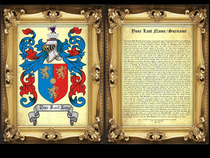 Origin of your Last Name - Heraldic Document