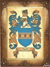 Load image into Gallery viewer, Authentic Family Coat of Arms full color - Size:  11&quot; x 8.5&quot;   CM 21.5 x 28