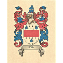 Load image into Gallery viewer, Authentic Family Coat of Arms full color - Size:  11&quot; x 8.5&quot;   CM 21.5 x 28