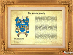 Origin of your Last Name - Heraldic Document