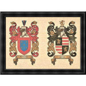 Single or Double Coat of Arms - Size:  8 1/2 x 11"   CM 21.5 x 28