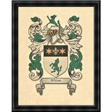 Load image into Gallery viewer, Authentic Family Coat of Arms full color - Size:  11&quot; x 8.5&quot;   CM 21.5 x 28