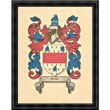 Load image into Gallery viewer, Authentic Family Coat of Arms full color - Size:  11&quot; x 8.5&quot;   CM 21.5 x 28